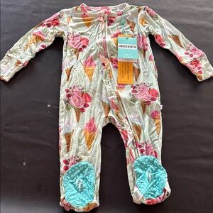 12-18m Sophia print posh peanut footie NWT